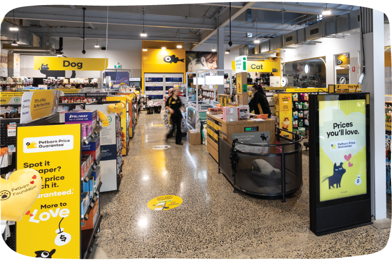 PetAds instore screens at Petbarn locations